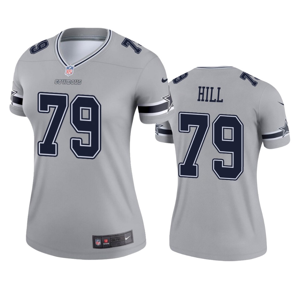 Womens Dallas Cowboys Trysten Hill Silver Inverted Legend Jersey