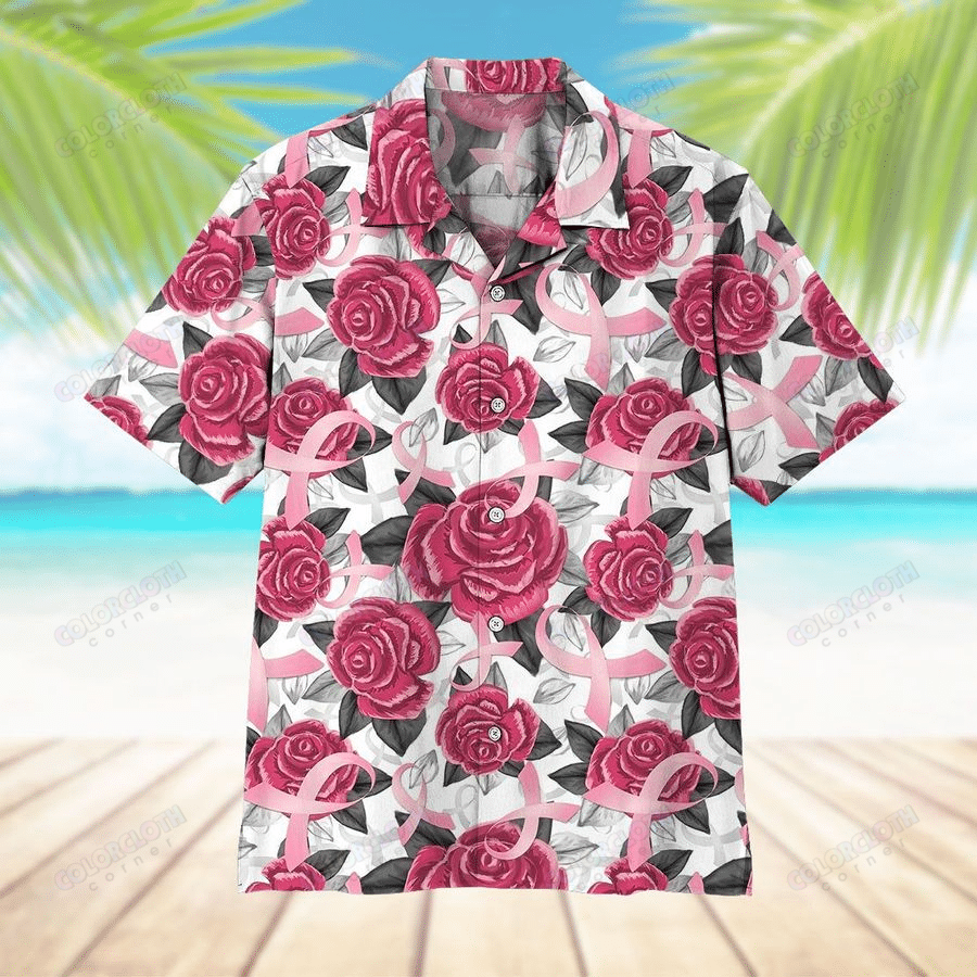 Pink Ribbon And Rose Hawaii Shirt Ha50819