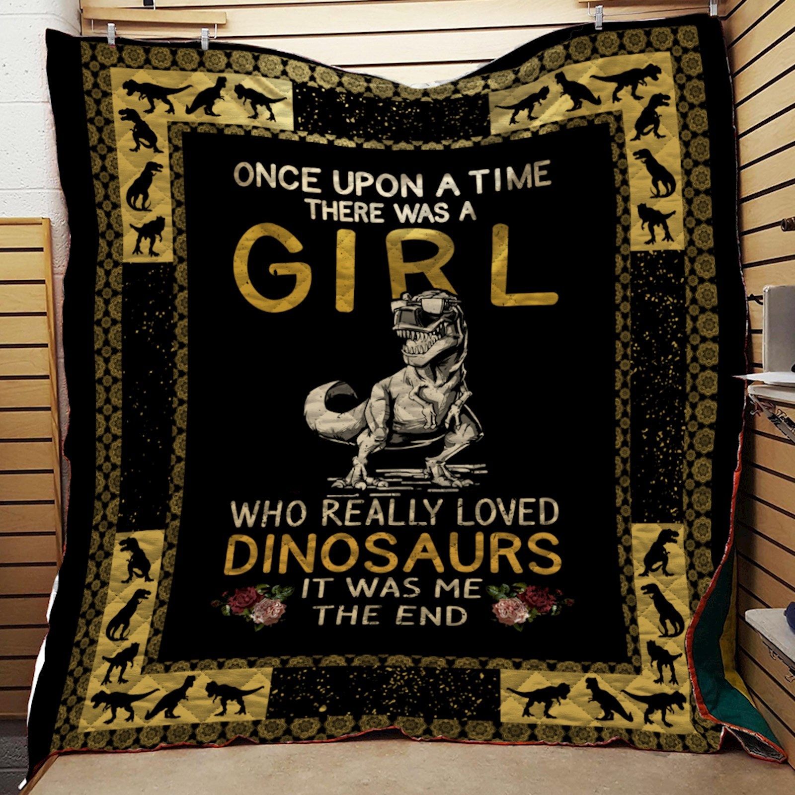 Dinosaur Girl 3D Quilt Blanket 1424