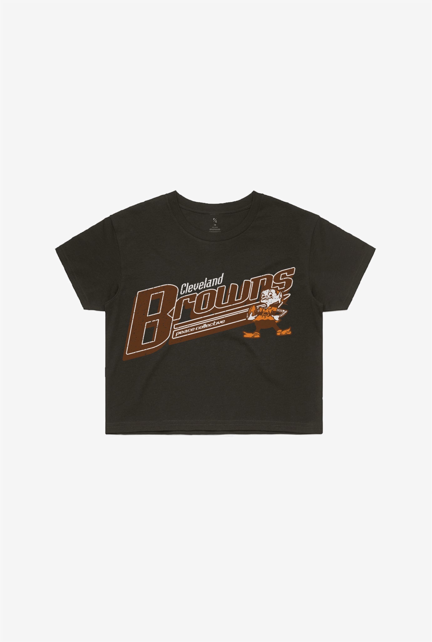 Cleveland Browns Garment Dyed Cropped T-Shirt – Black