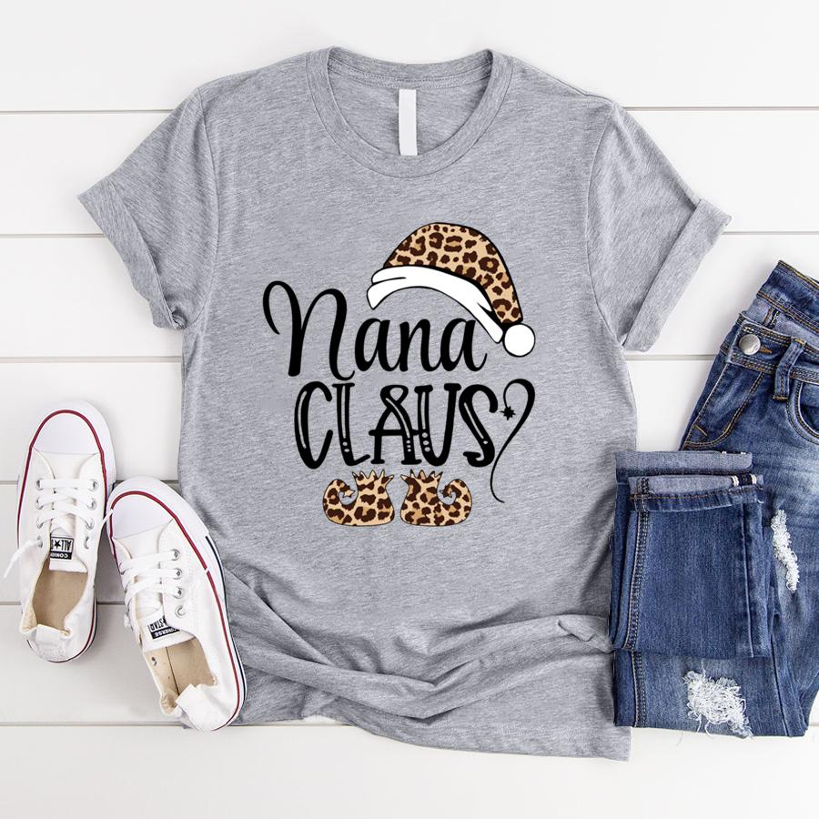 Nana Claus Leopard Christmas Family Customize Personalized T-Shirt, Hoodie Adult, Kid, Unisex