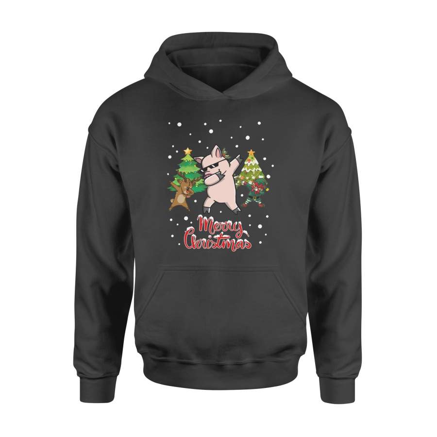 Pig Dabbing Merry Christmas Funny Christmas Hoodie