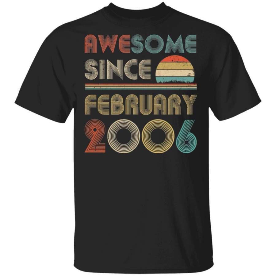 Awesome Since February 2006 Vintage 14th Birthday Gifts T-shirt