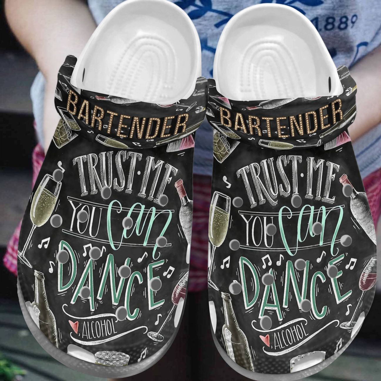 Bartender Personalized Clog, Custom Name, Text, Color, Number Fashion Style For Women, Men, Kid, Print 3D Dance With Me