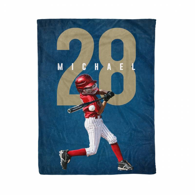 Baseball Player – Custom Blanket