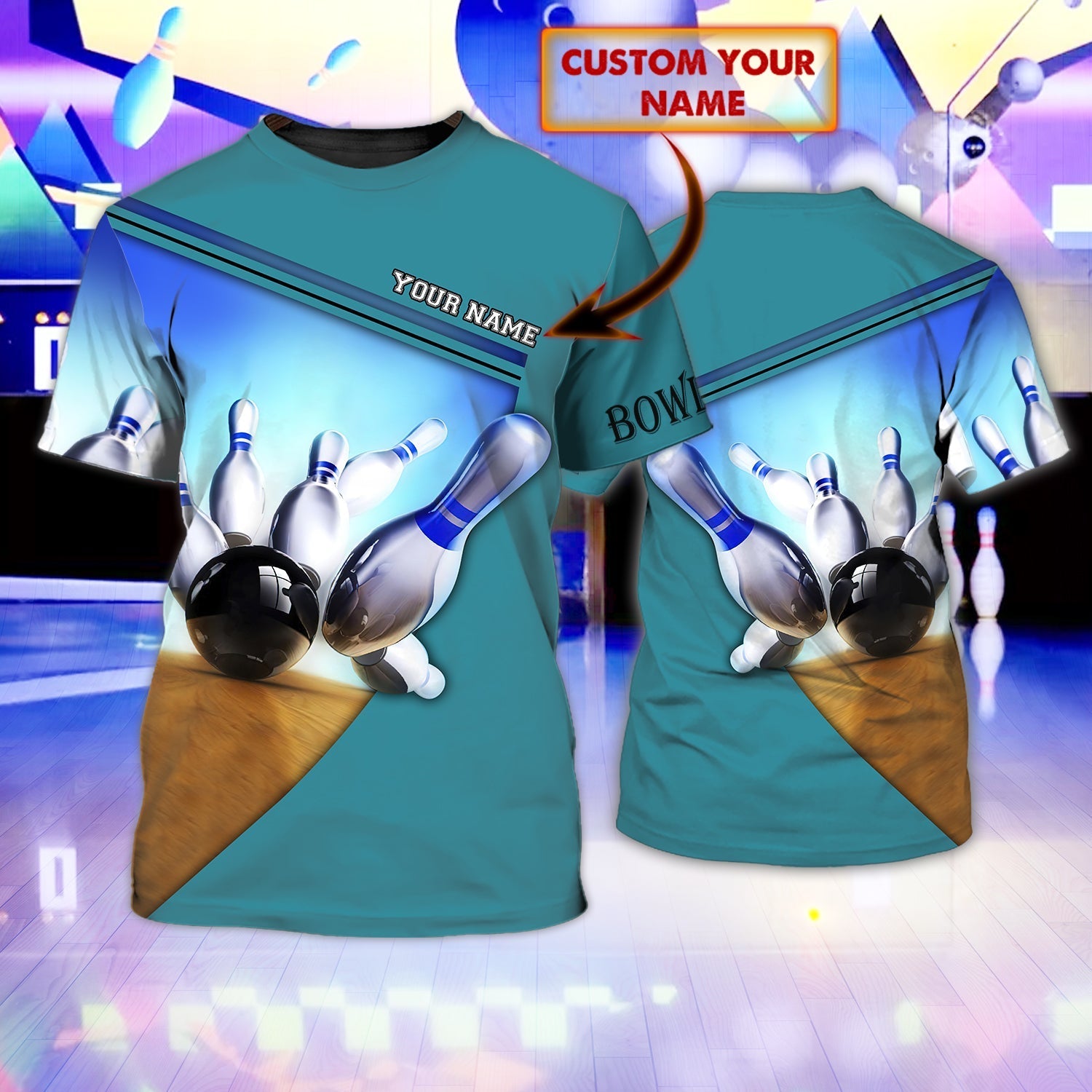 Custom With Name 3D Full Print Bowling Shirt, Mens Bowling Shirt, Custom Bowling Shirt, Bowling Shirts