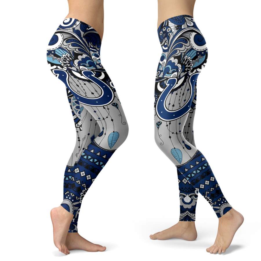 Boho Indianapolis Colts Leggings With Fantastic Art