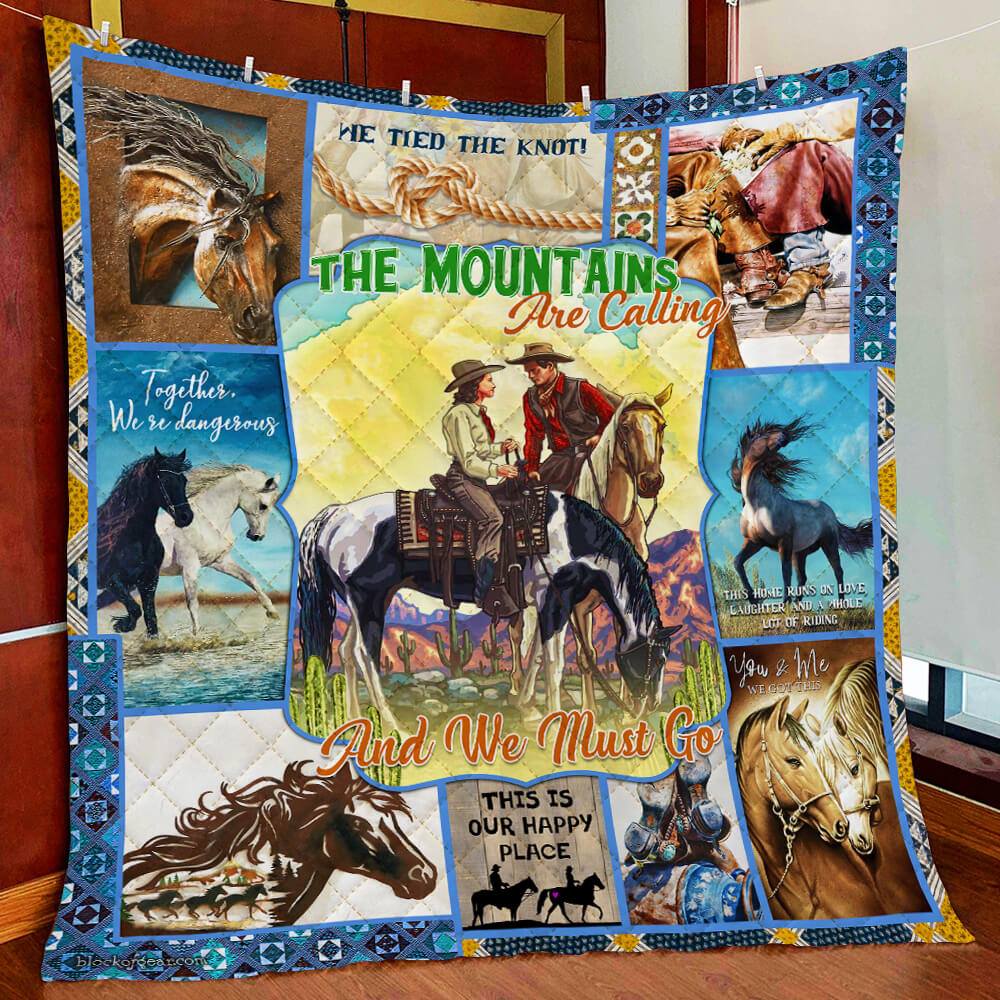 The Mountains Are Calling Couple Fleece Blanket And Quilt Blanket, Home Decor Bedding Couch Sofa Soft and Comfy Cozy