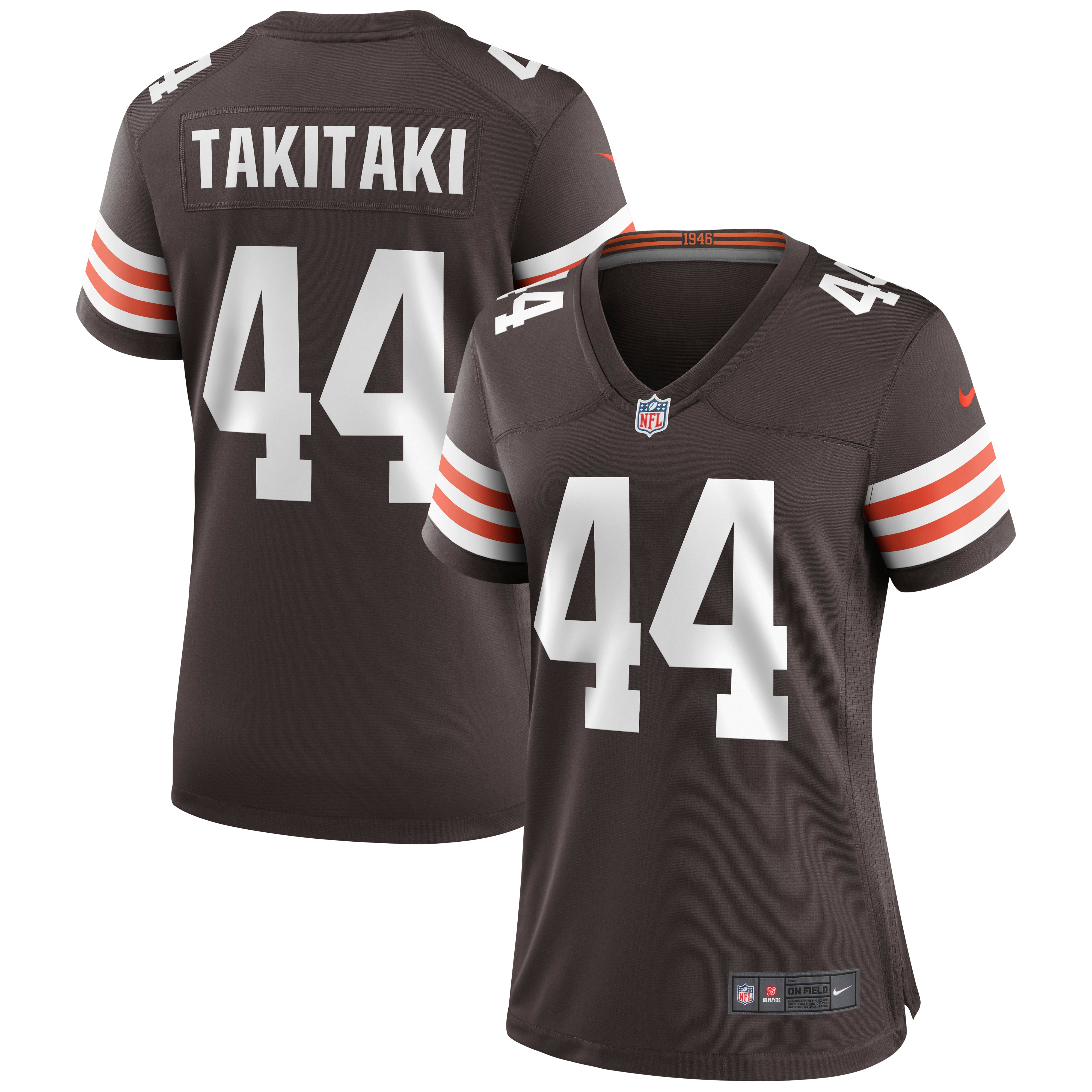 Women’s Cleveland Browns Sione Takitaki Brown Game Jersey