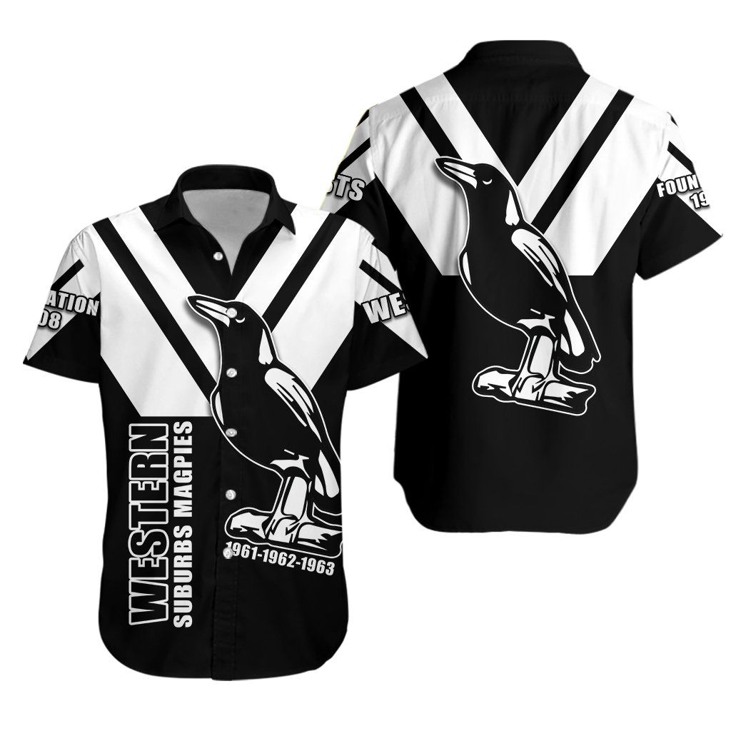 Wests 1908 Hawaiian Shirt Western Suburbs Magpies K13