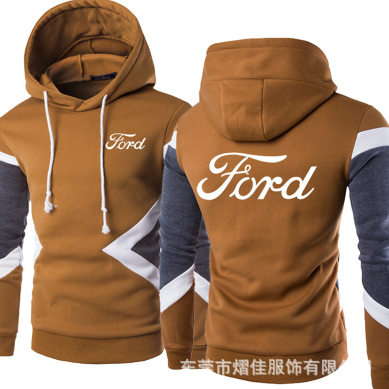 2021 new men’s FORD logo spring and autumn fashion Pullover Sweater patchwork casual cotton hat alx