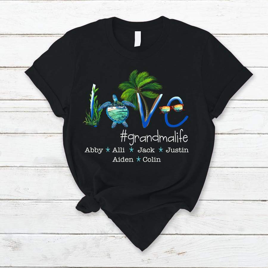 Personalized Grandma Life Summer Kids Names Shirt