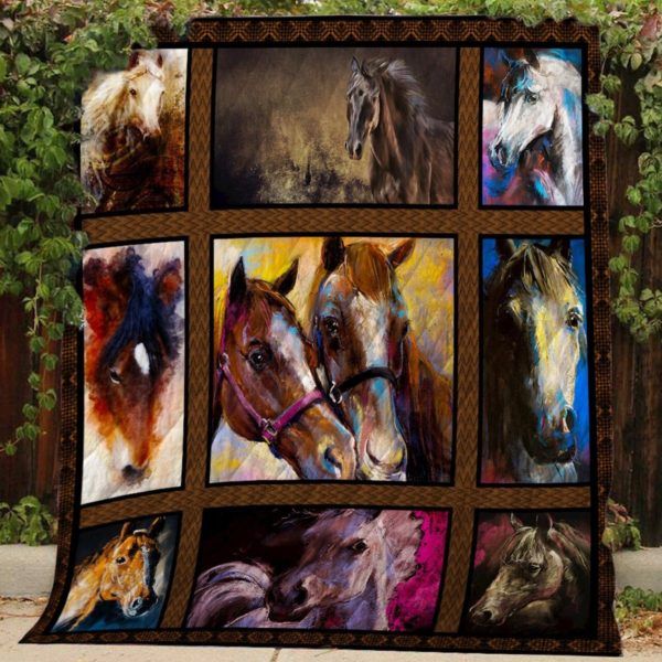 Horse #Bfeb-2 3D Quilt Blanket HGM34