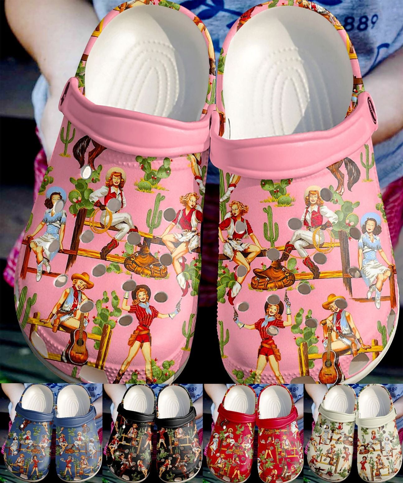 Cowgirl Personalized Clog, Custom Name, Text Cowgirl In The Area, Fashion Style For Women, Men, Kid, Print 3D