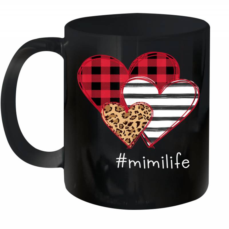 #Mimilife Shirt Striped Leopard Buffalo Plaid Printed Splicing Heart Valentine’s Day Mug