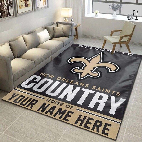 New Orleans Saints Personalized Rug, Team Living Room Bedroom Carpet, Customized Floor Mat