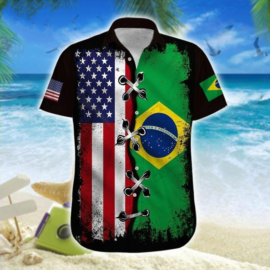 Hawaii Aloha Shirts Rico Eagle Flag Ha66063