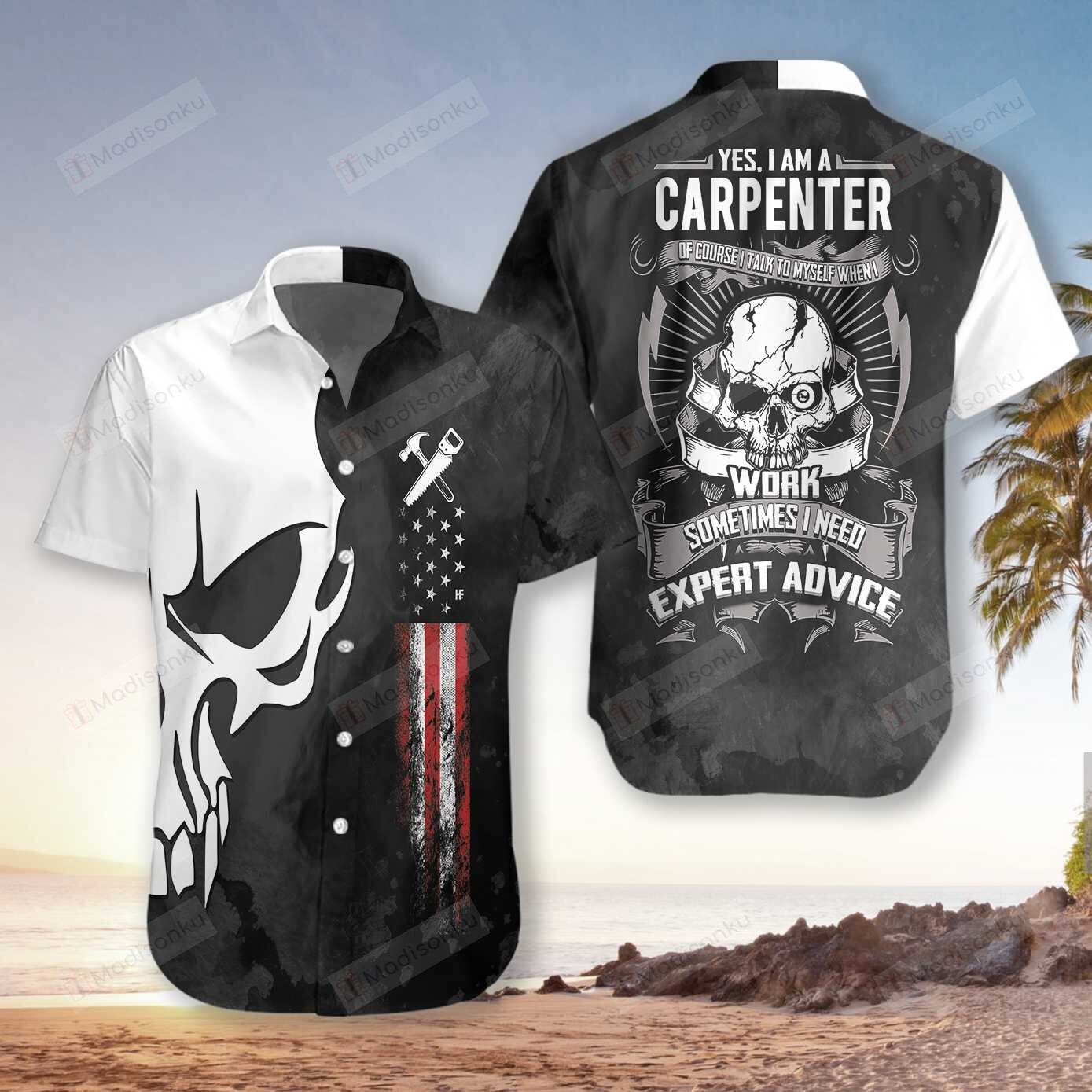 Yes, I’Am A Carpenter Word Sometimes I Need Expert Advice, Carpenter Skull Hawaiian Shirt