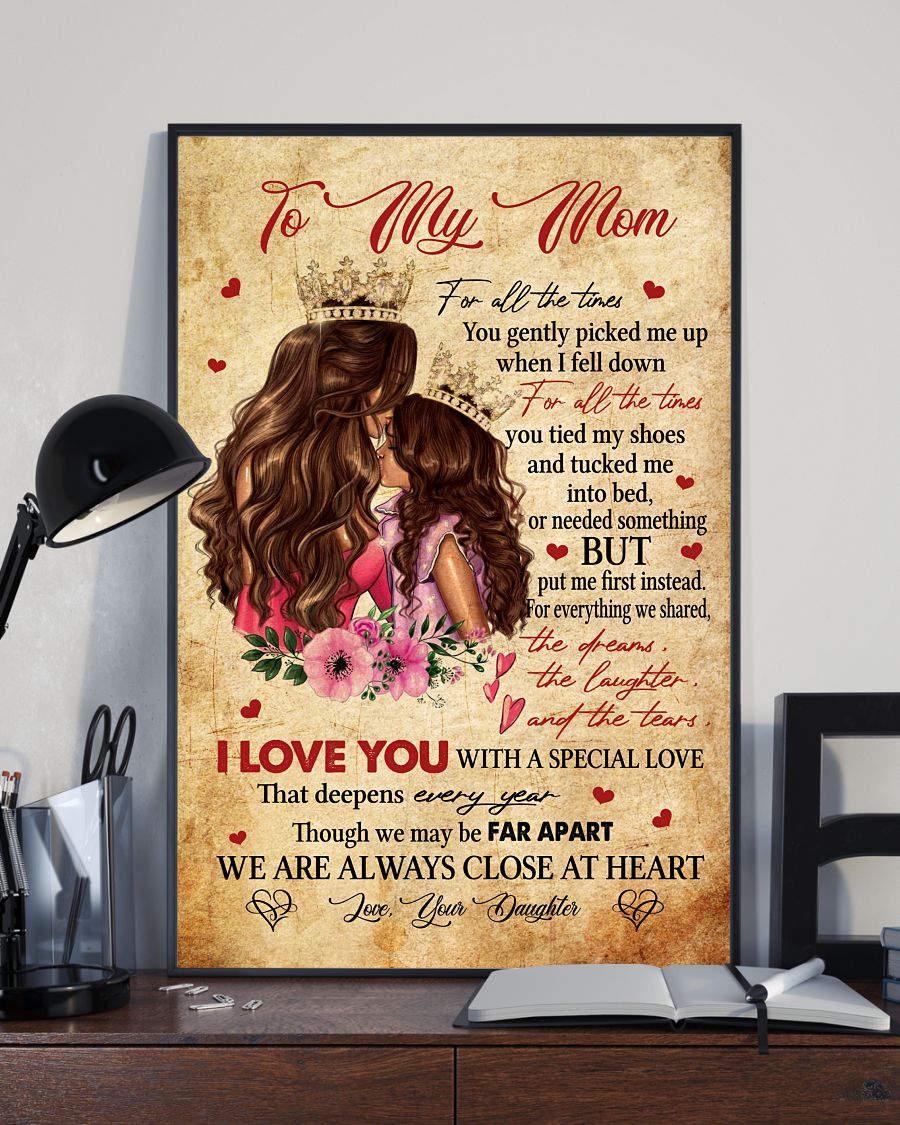 We Are Always Close At Heart Canvas And Poster, Mother’s Day Greetings, Mother’s Day Gift From Daughter To Mom, Warm Home Decor Wall Art Visual Art