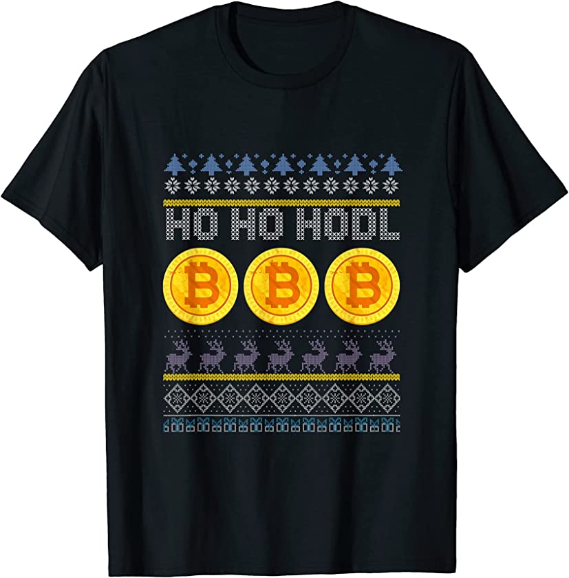 Ugly Christmas X-Mas Bitcoin Cryptocurrency Deer New Year T-Shirt