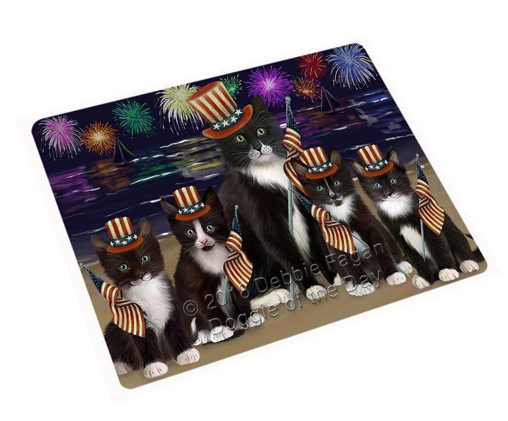 4Th Of July Independence Day Firework Tuxedo Cats Blanket Blnkt85422