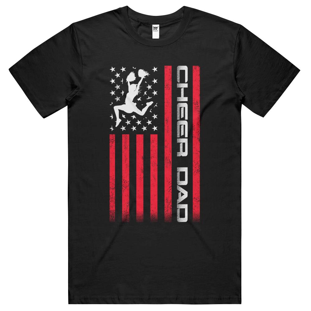 Mens 4Th Of July Us Flag Cheer Dad Gift T Shirts