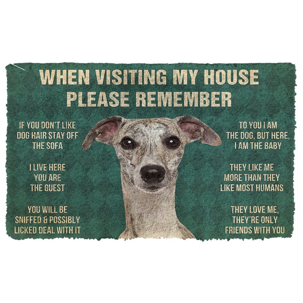 Gearhumans  GearHuman 3D Please Remember Whippet Dogs House Rules Doormat