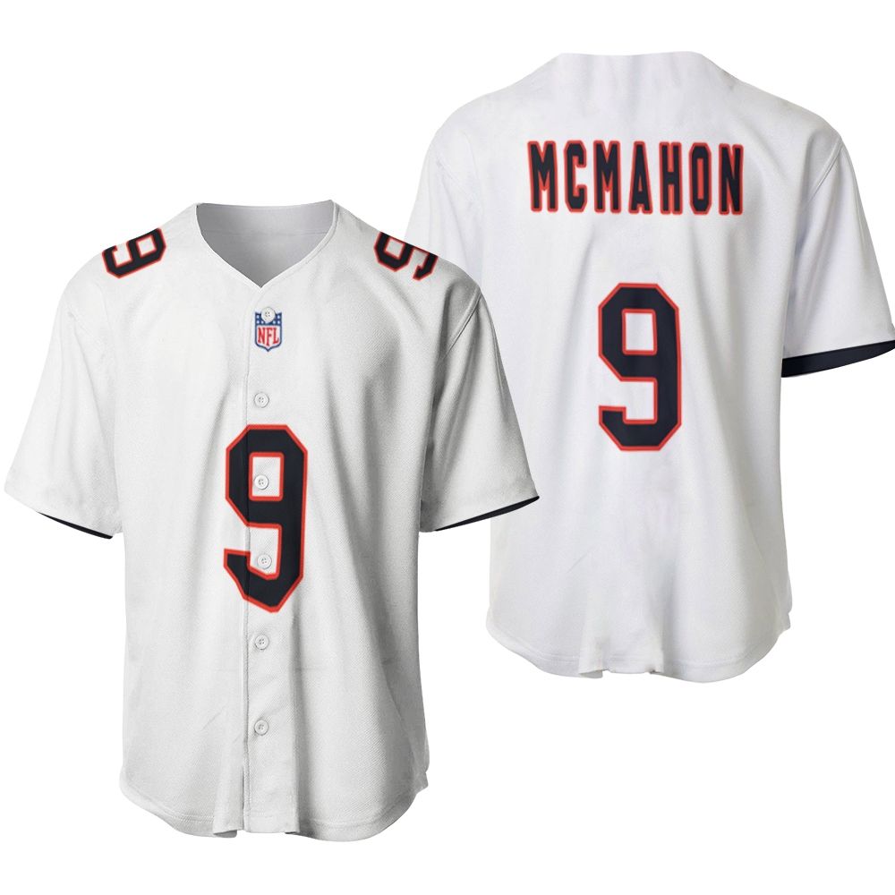 Chicago Bears Jim Mcmahon #9 Great Player NFL American Football Team Custom Game White 3D Designed Allover Gift For Bears Fans Baseball Jersey