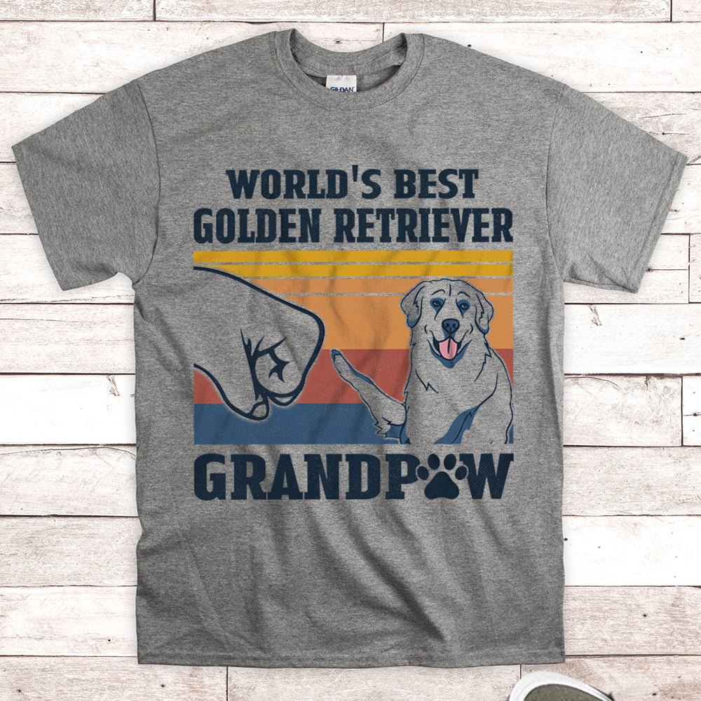 World’S Best Golden Retriever Grandpaw Shirts Gift For Golden Retriever Grandpa M0402 Nh95