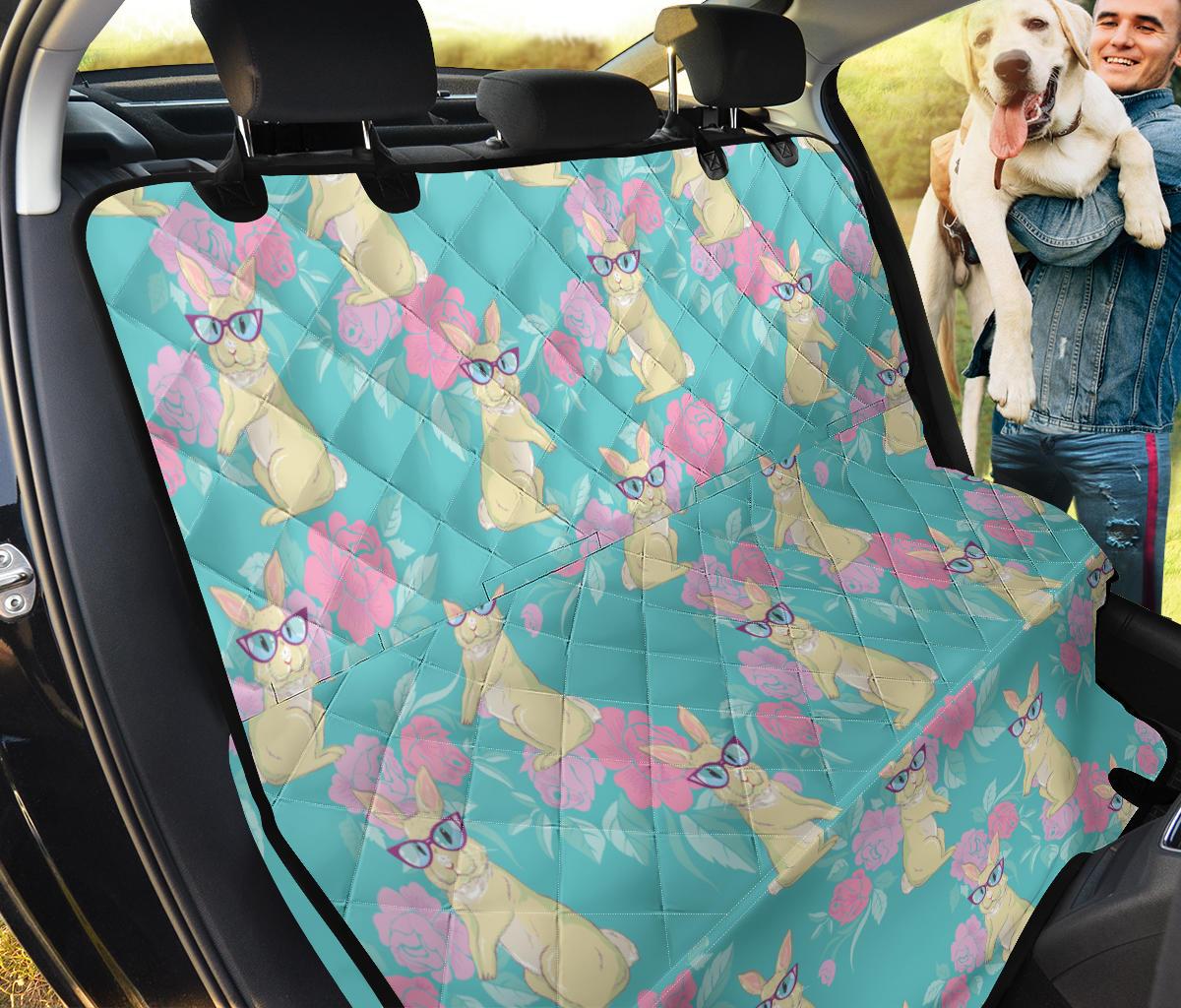 Rabbit Pattern Print Design Rb05 Rear Dog  Seat Cover