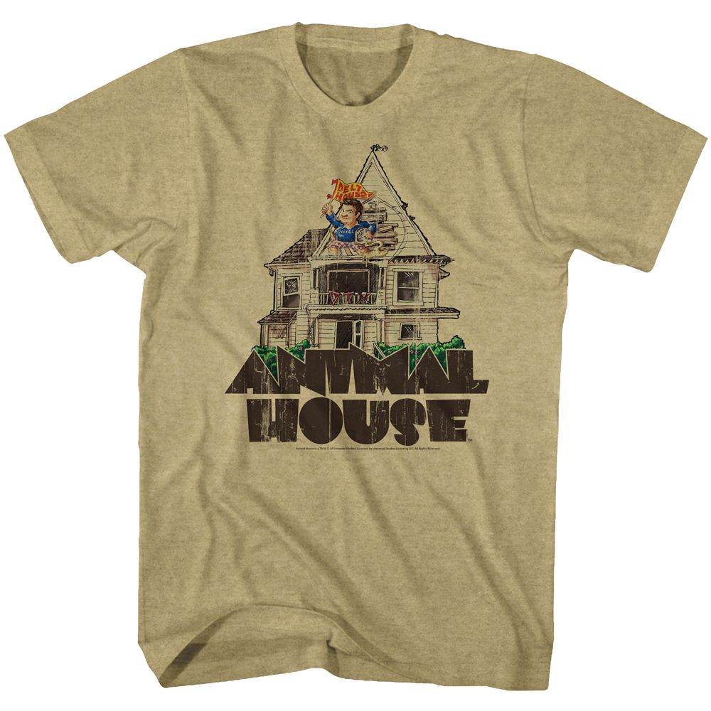 Animal House-Flag Flyer-Khaki Heather Adult S/S Tshirt