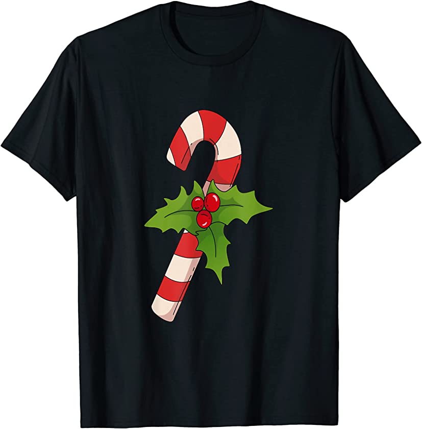 Sweet But Twisted Candy Canes Crew Funny Christmas Mistletoe T-Shirt