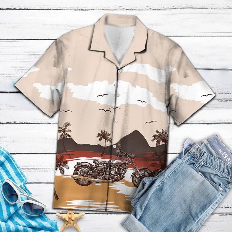 Motorbike Palm Tree Hawaii Shirt Ha53542