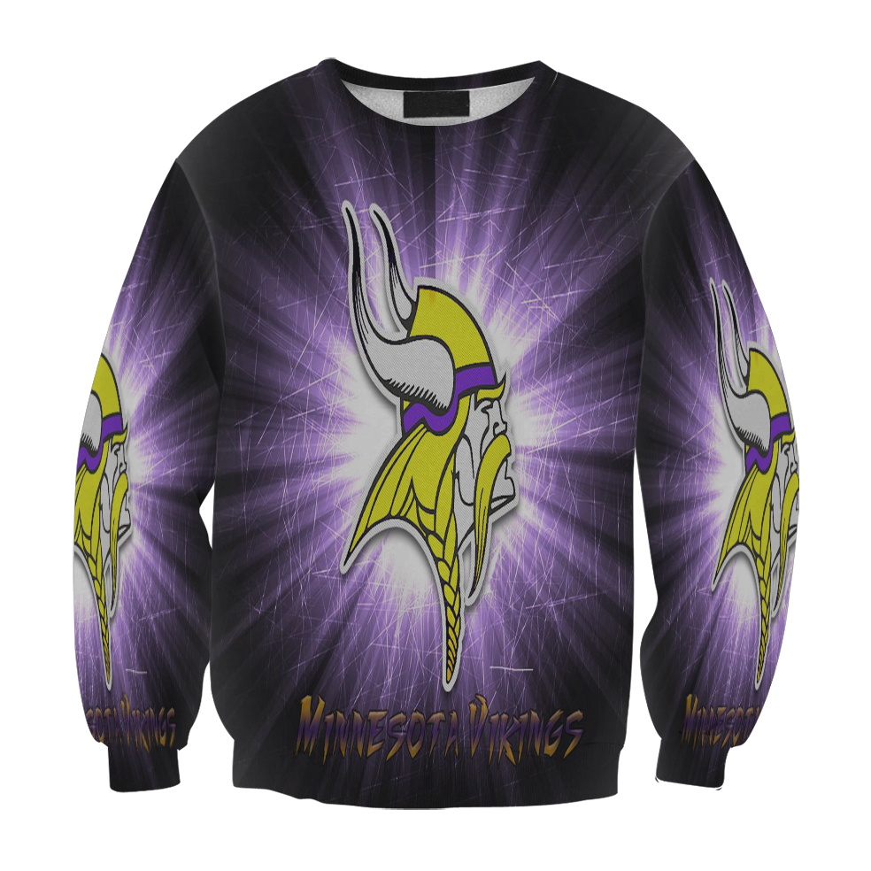 Minnesota Vikings Emblem Scratch Texture Gift For Fan 3D Full Printing Sweatshirt