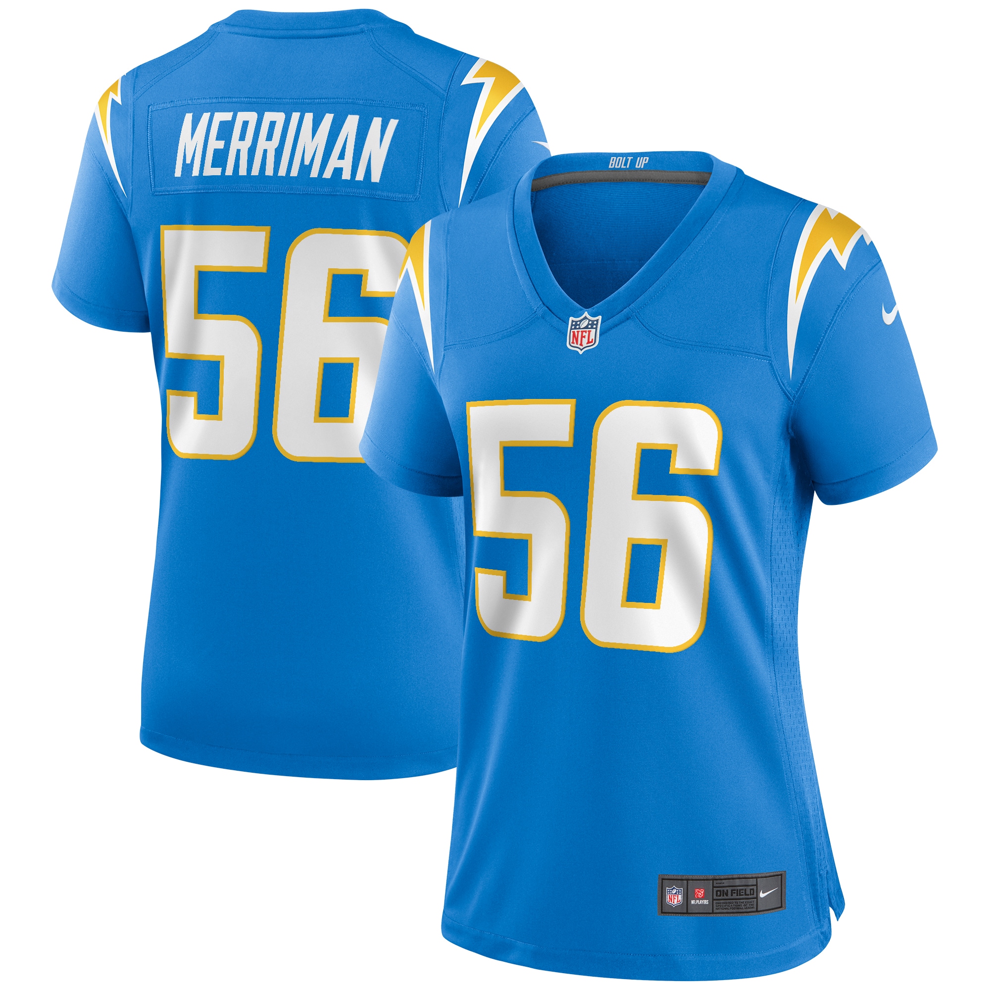 Shawne Merriman Los Angeles Chargers Women's Game Retired Player Jersey – Powder Blue