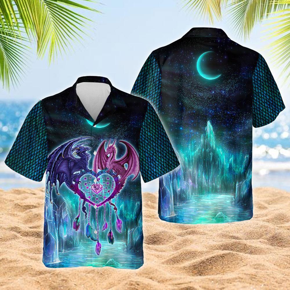 Dragon Couple Hawaii Shirt For Men Women Adult Ha31093