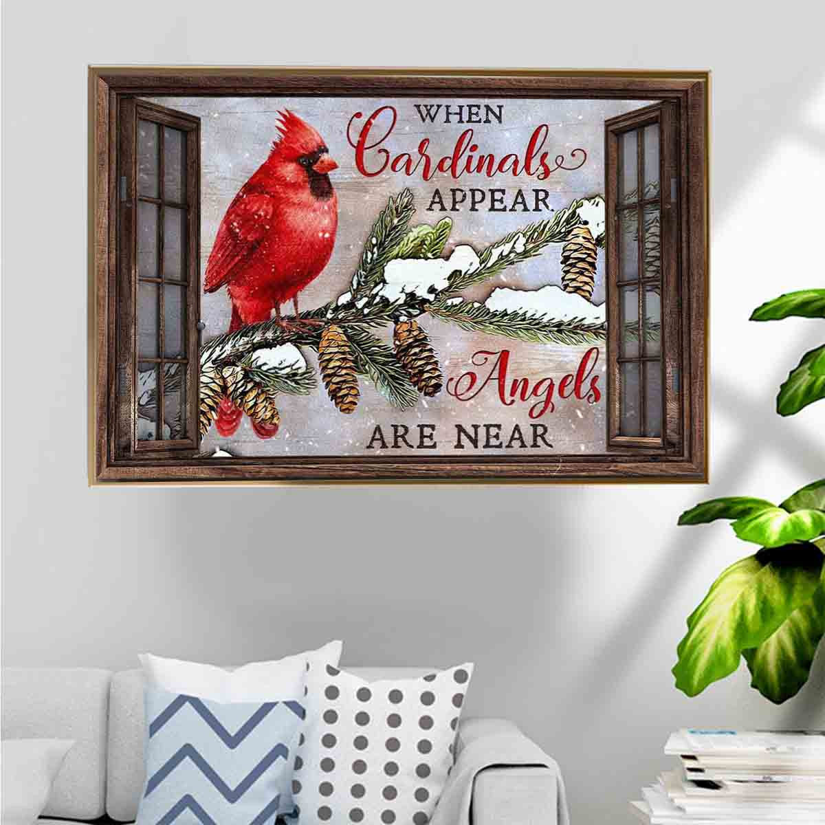 When Cardinals Appear Angels Are Near Poster  Home Décor Gift For Men Women – Gigo Smart