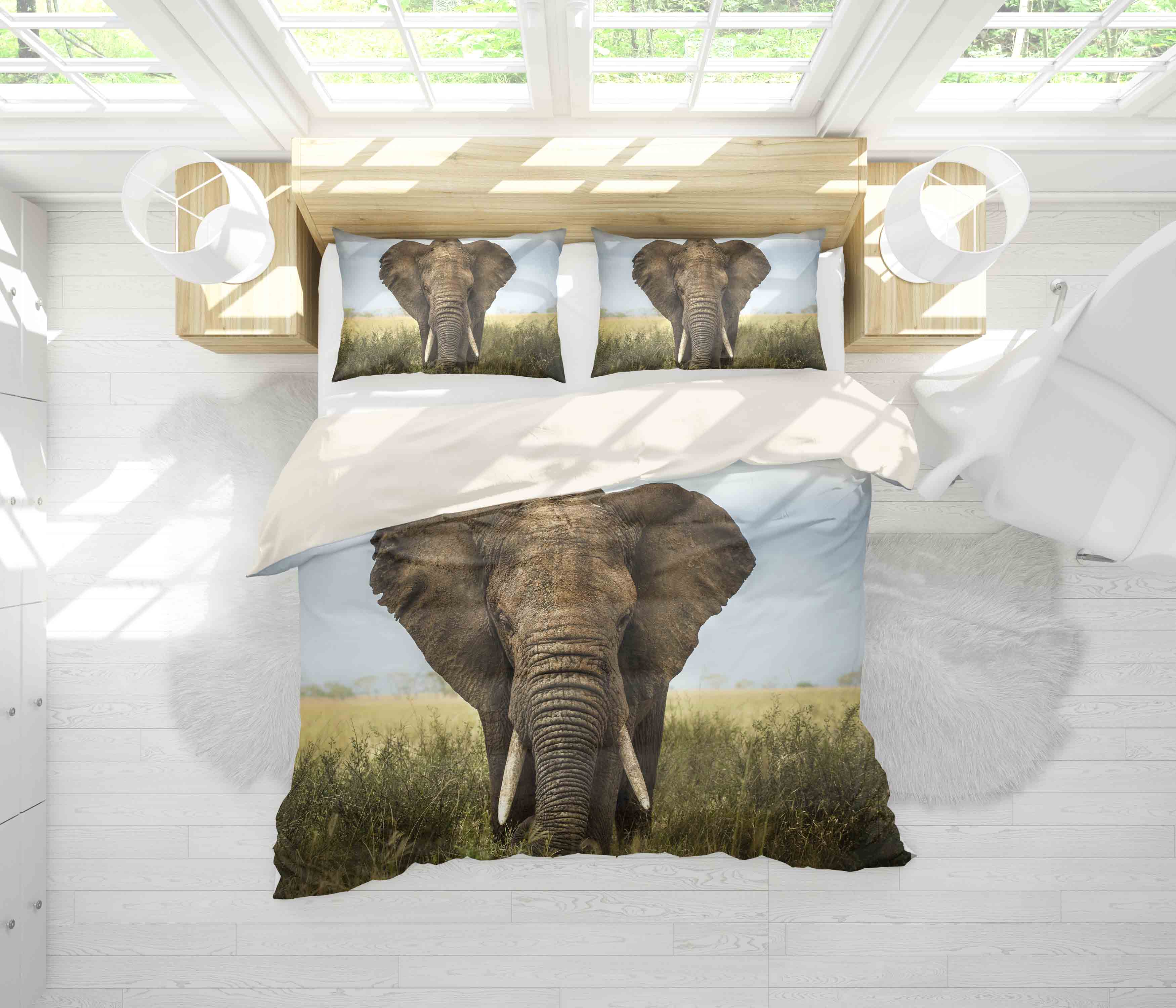 3D Elephant Meadow Quilt Cover Set Bedding Set Pillowcases 7