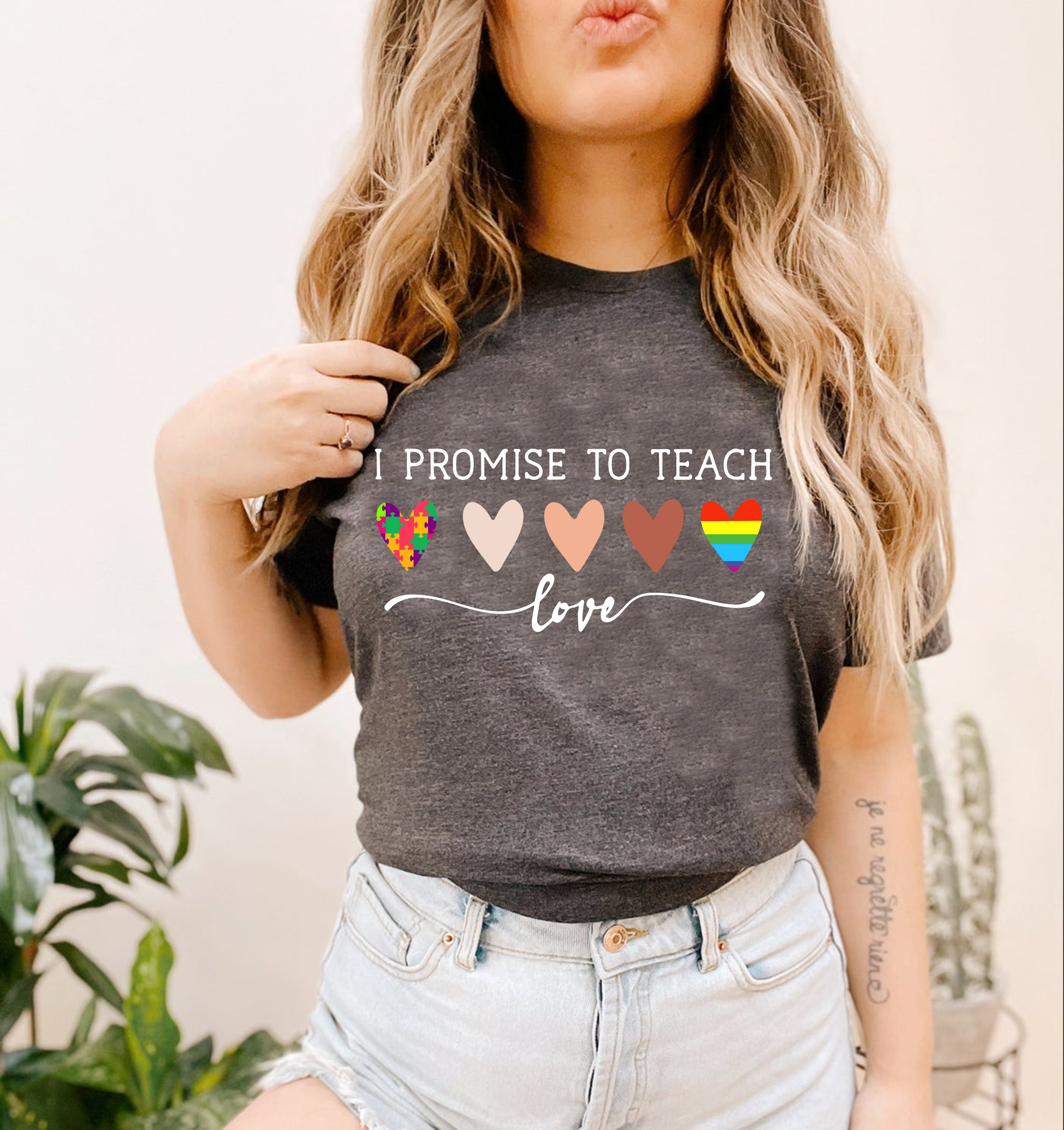 Teach Love T Shirt Special Needs Kid Paraprofessional Para Teachers Special Education Melanin Hearts Sped Love Tee