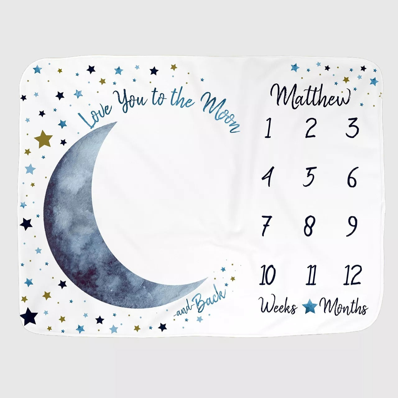 Customized Baby Blanket Love You To The Moon Kids Premium Soft Blanket Birthday Present To Children