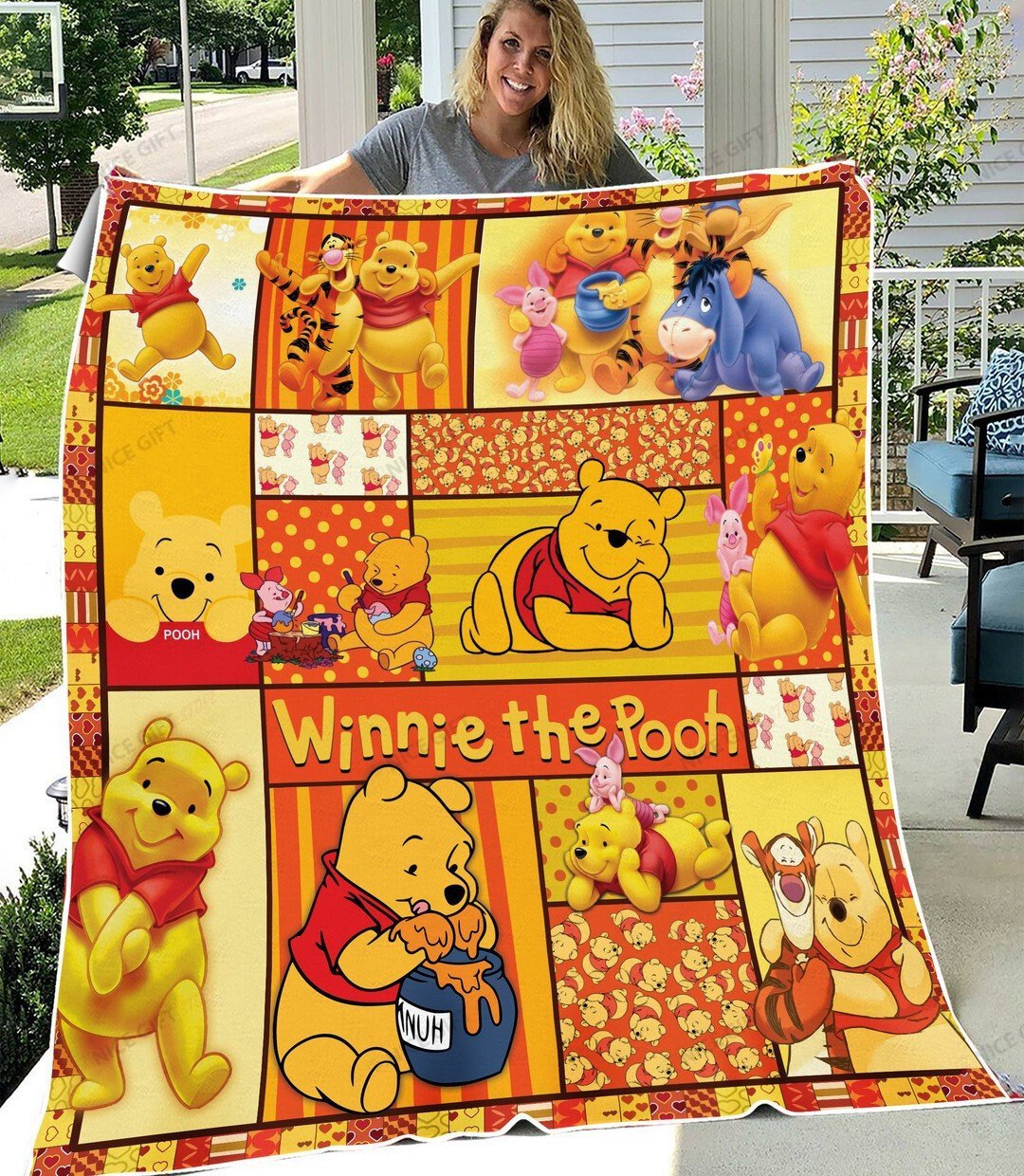 Winnie The Pooh Fleece Blanket Blk-W8O4