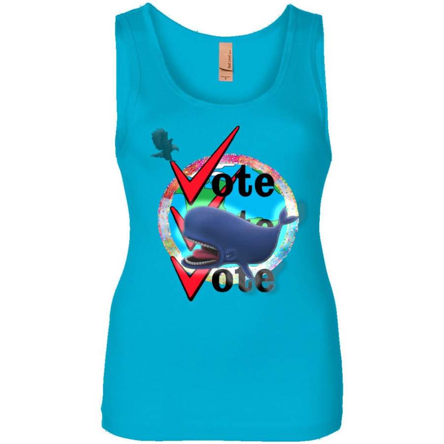 Vote Blue Whale Ladies Tank Top