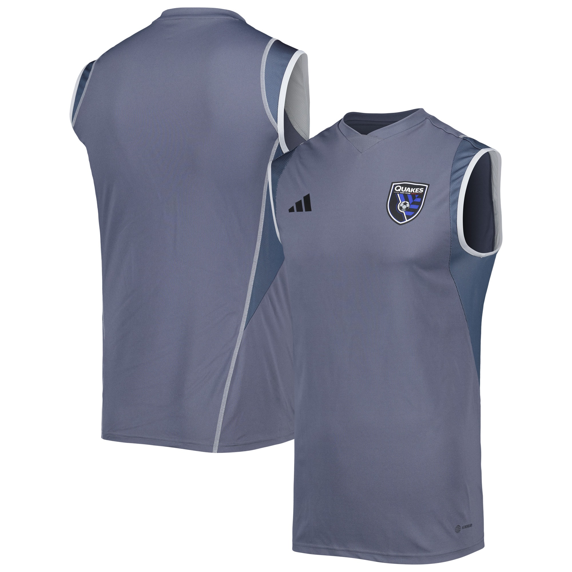 San Jose Earthquakes 2023 On-Field Sleeveless Training Jersey – Gray