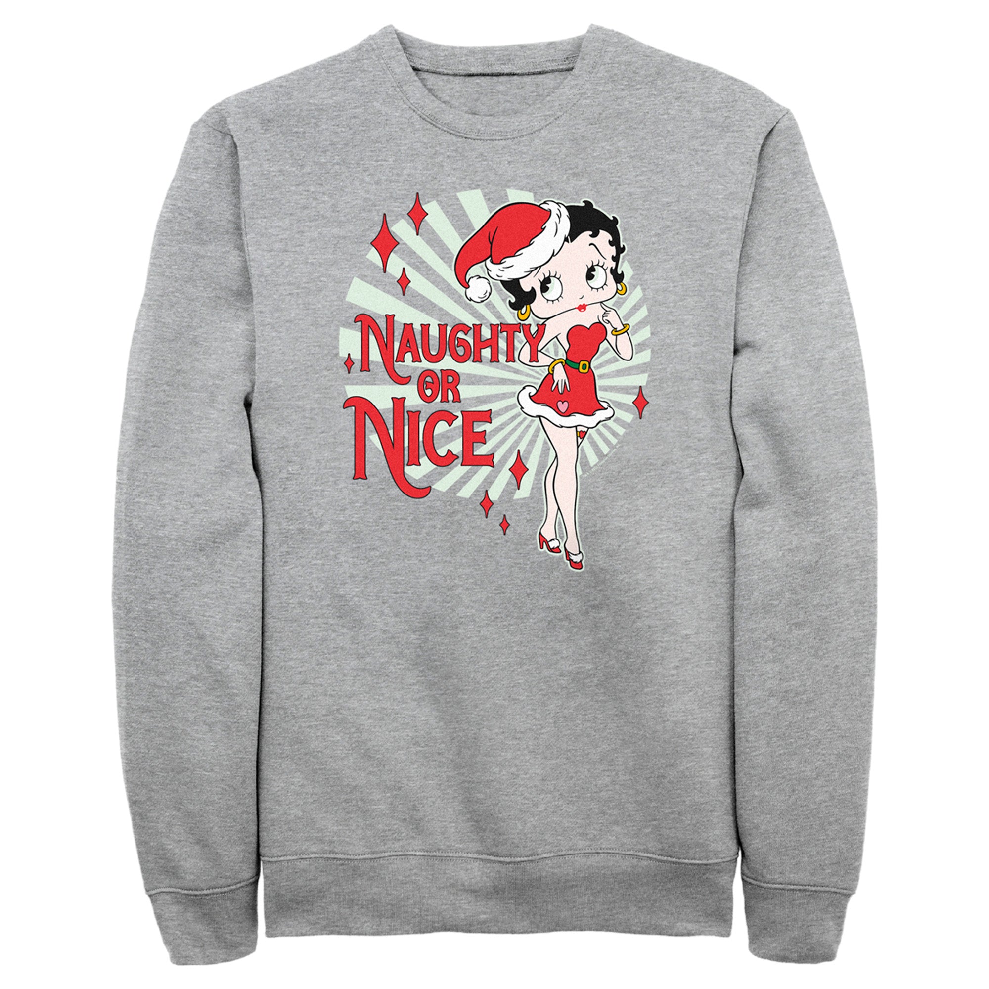 Men’S Betty Boop Christmas Naughty Or Nice Betty Sweatshirt