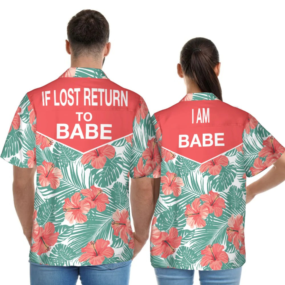 Women’S Day, Couple Gift, Funny Couple If Lost Return To Babe Matching – Hawaiian Shirt – Owl Ohh