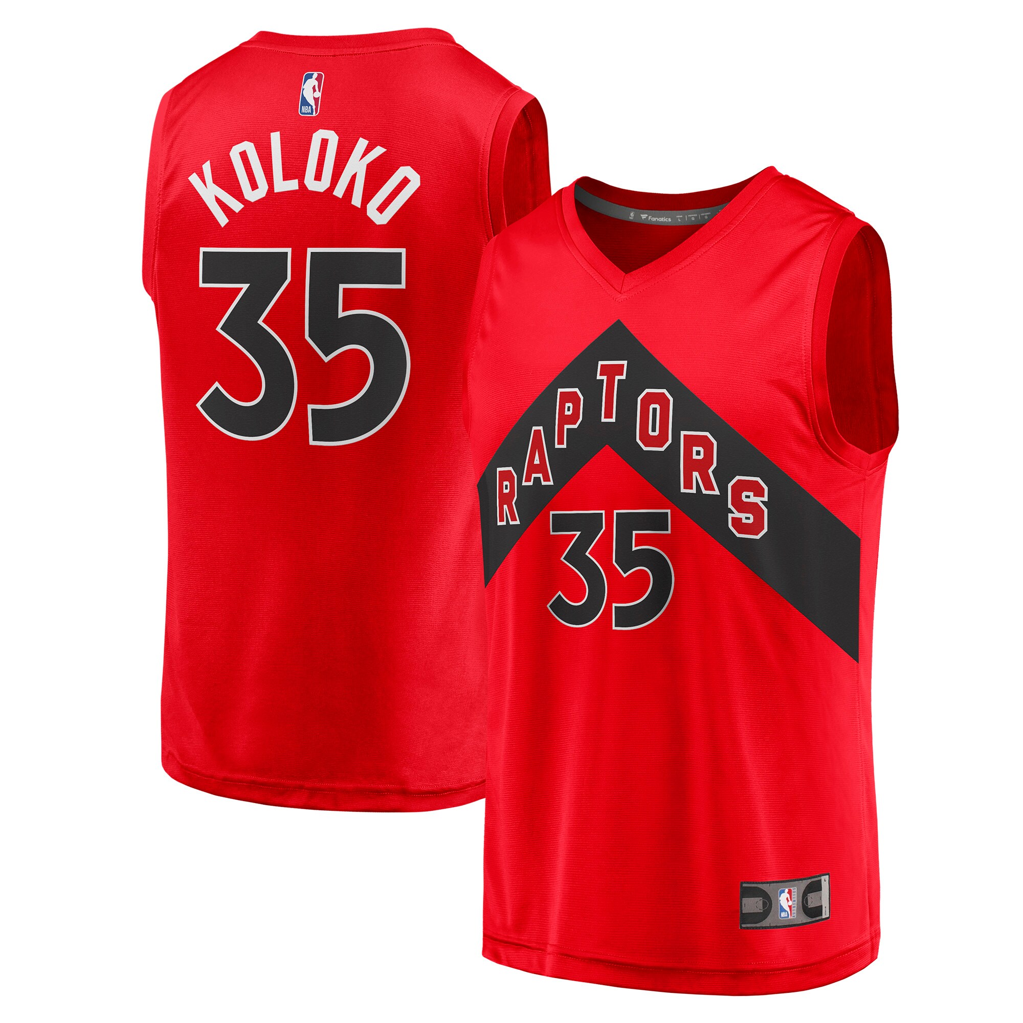 Christian Koloko Toronto Raptors 2021/22 Fast Break Jersey – Icon Edition – Red