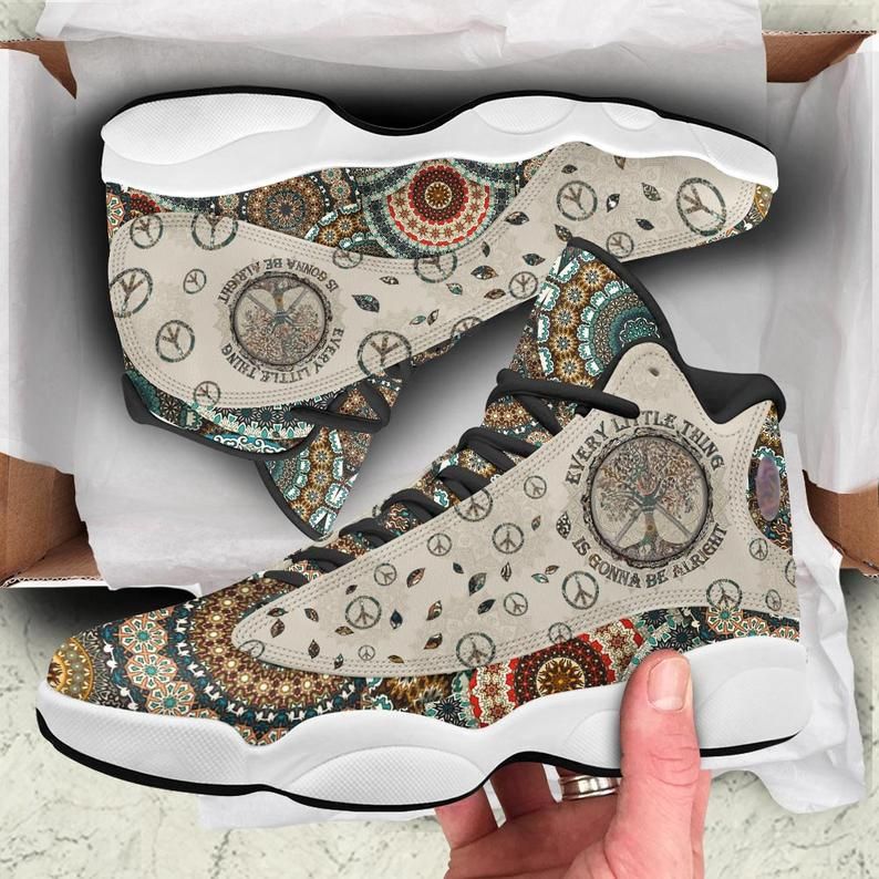 Hippie Tree Every Little Thing Gonna Be Alright Air JD13 Sneakers Shoes For Men and Women, Air JD13 Shoes