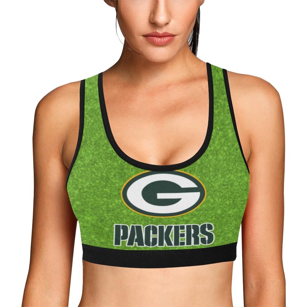 Green Bay Packers Women’s All Over Print Sports Bra Women’s All Over Print Sports Bra