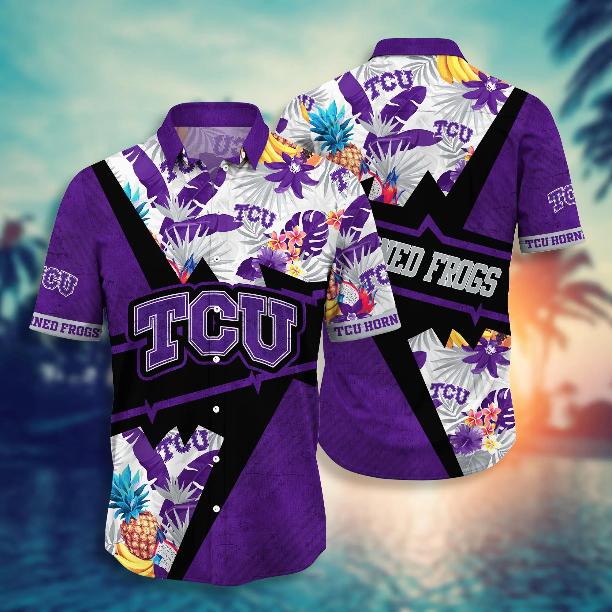 Tcu Horned Frogs NCCA Hawaiian Shirt Golden Hour Aloha Shirt