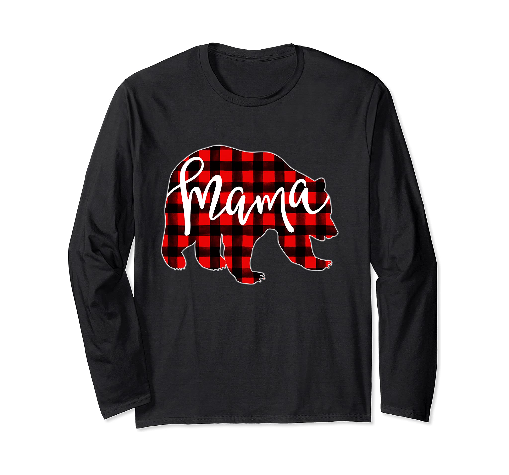 Red Plaid Mama Bear Shirt Matching Pajama Family Buffalo Mom